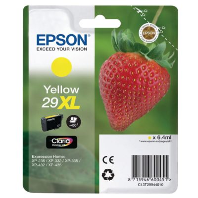 Epson Claria Home 29 Xl Yellow Ink Cartridge Epson Claria Home 29 Xl Yellow Ink Cartridge